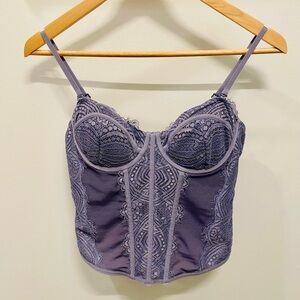 Garage Purple Lace Bustier Top